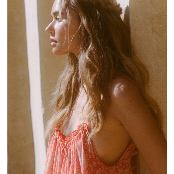 Spell strappy midi love story coral dress - Picture 3 of 12